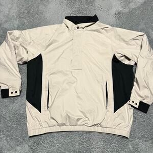 Footjoy Dryjoys Jacket Mens XL Half Zip Cream Golf Windbreaker Coat